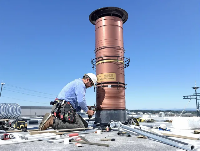 Installed chimney liner by Clinton Chimney Sweep in Clinton, CT