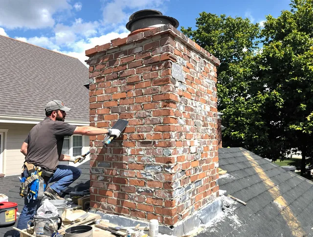 Completed chimney rebuild by Clinton Chimney Sweep in Clinton, CT