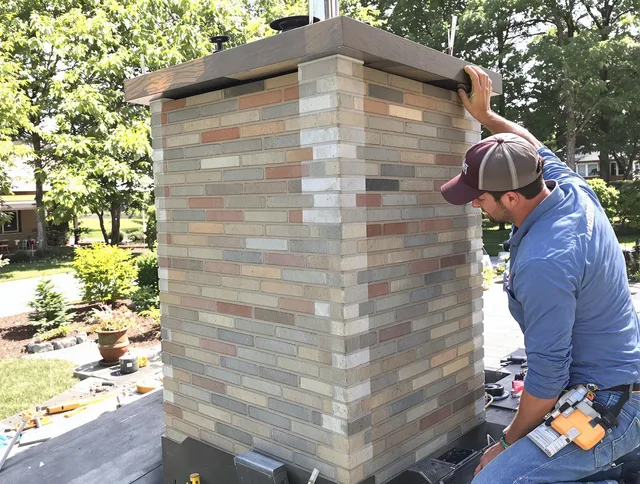 Clinton Chimney Sweep completing a modern chimney remodel in Clinton, CT