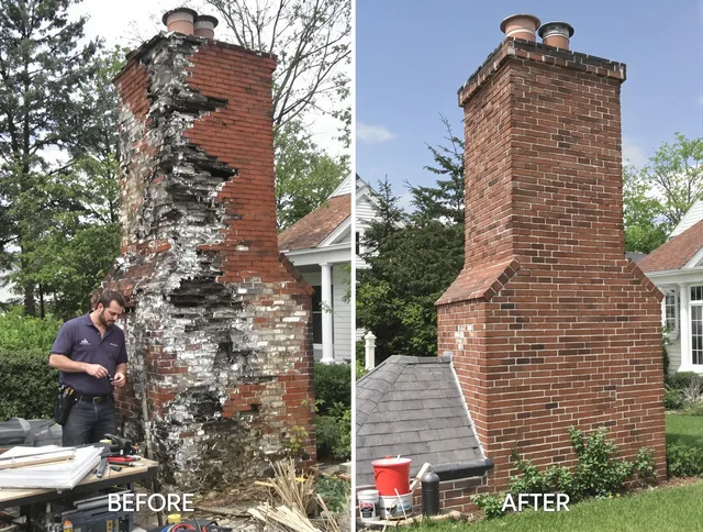 Clinton Chimney Sweep performing a full chimney restoration in Clinton, CT
