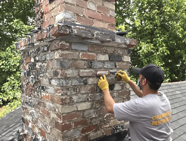 In-progress chimney restoration by Clinton Chimney Sweep in Clinton, CT