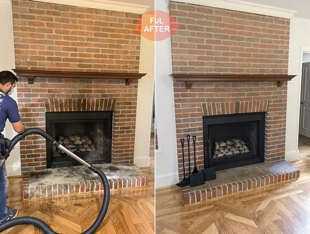 Clinton Chimney Sweep carefully sanitizing a fireplace in Clinton, CT